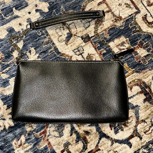 KATE SPADE NY LARGE HANDBAG WRISTLET PURSE BLACK LEATHER Gorgeous/Elegant - Picture 10 of 13